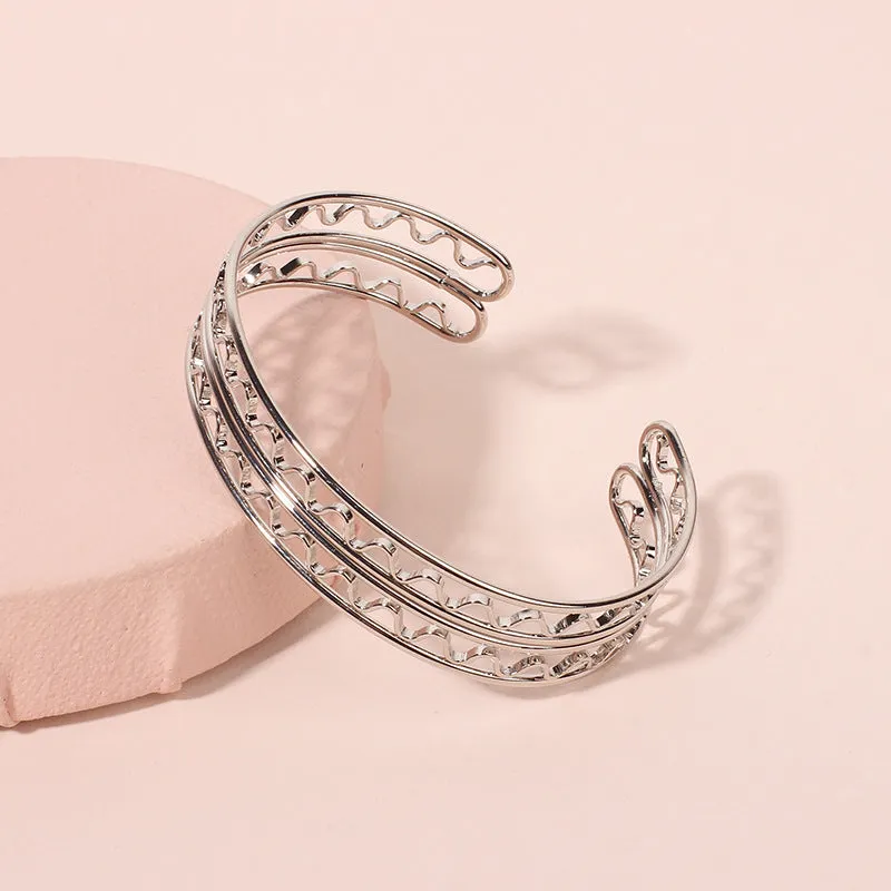 Simple C-shaped Hollow Bracelet Women's Metal Bracelet