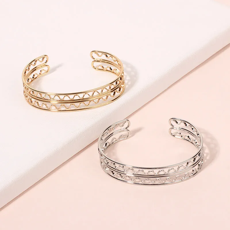 Simple C-shaped Hollow Bracelet Women's Metal Bracelet