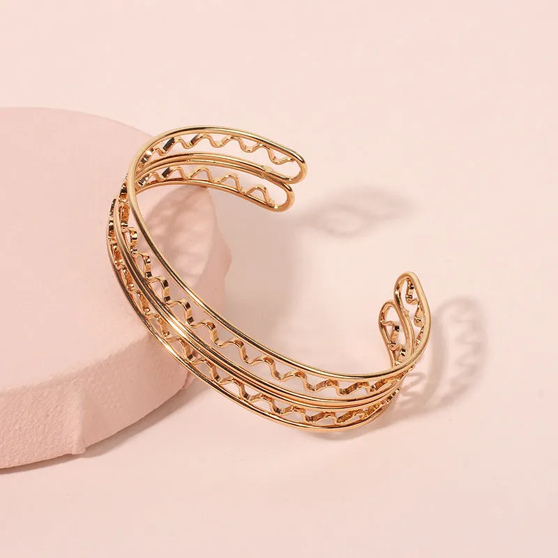 Simple C-shaped Hollow Bracelet Women's Metal Bracelet