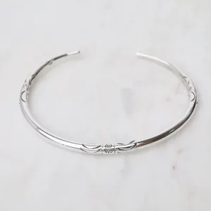 Simple Etched Sterling Silver Cuff