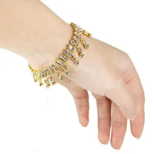 Simple Ethnic Style Tassel Crystal Rhinestone Bracelet