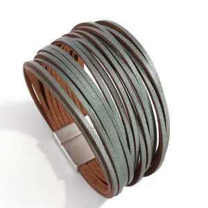 'Simple' Wide Cuff Bracelet - pine