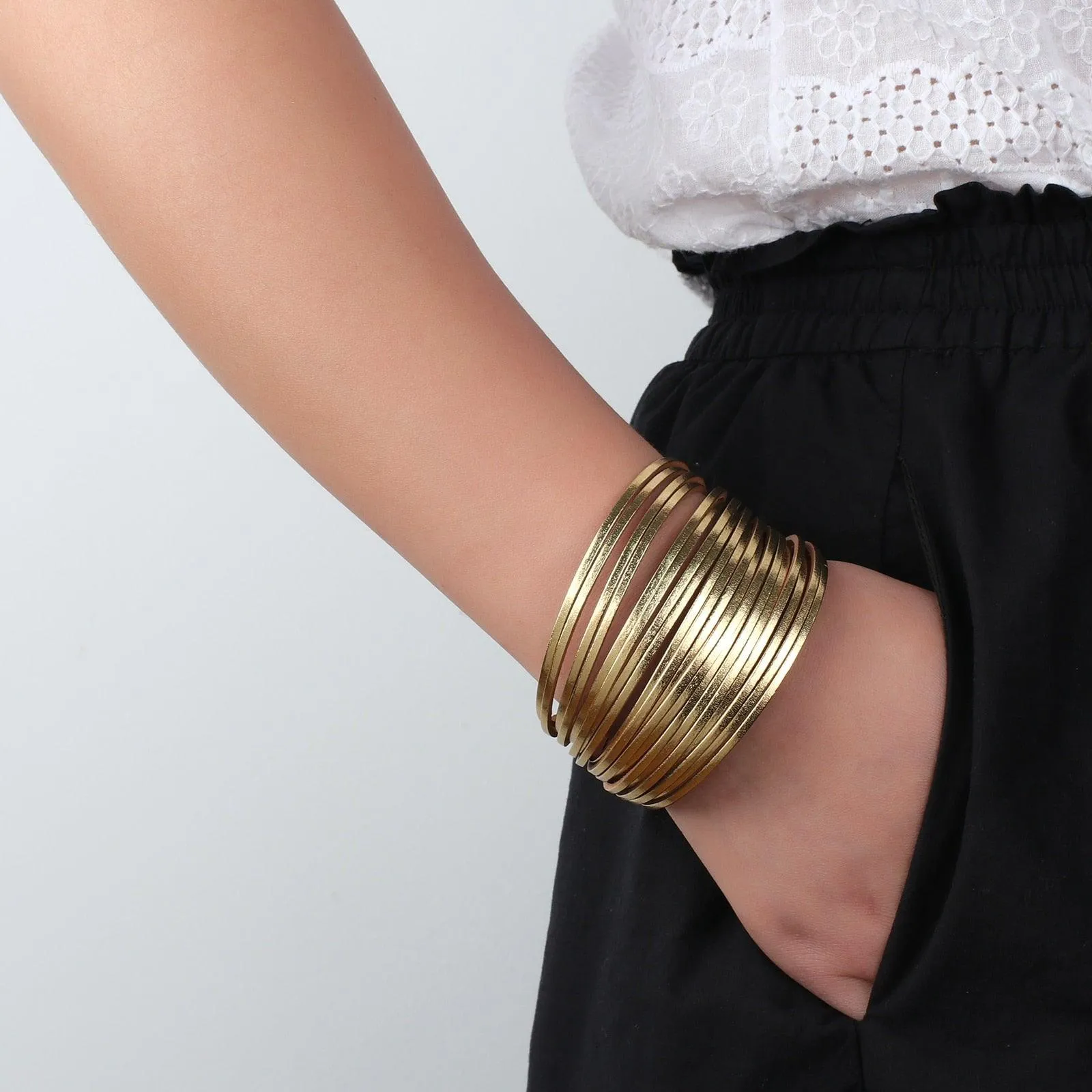 'Simple' Wide Cuff Bracelet - pine