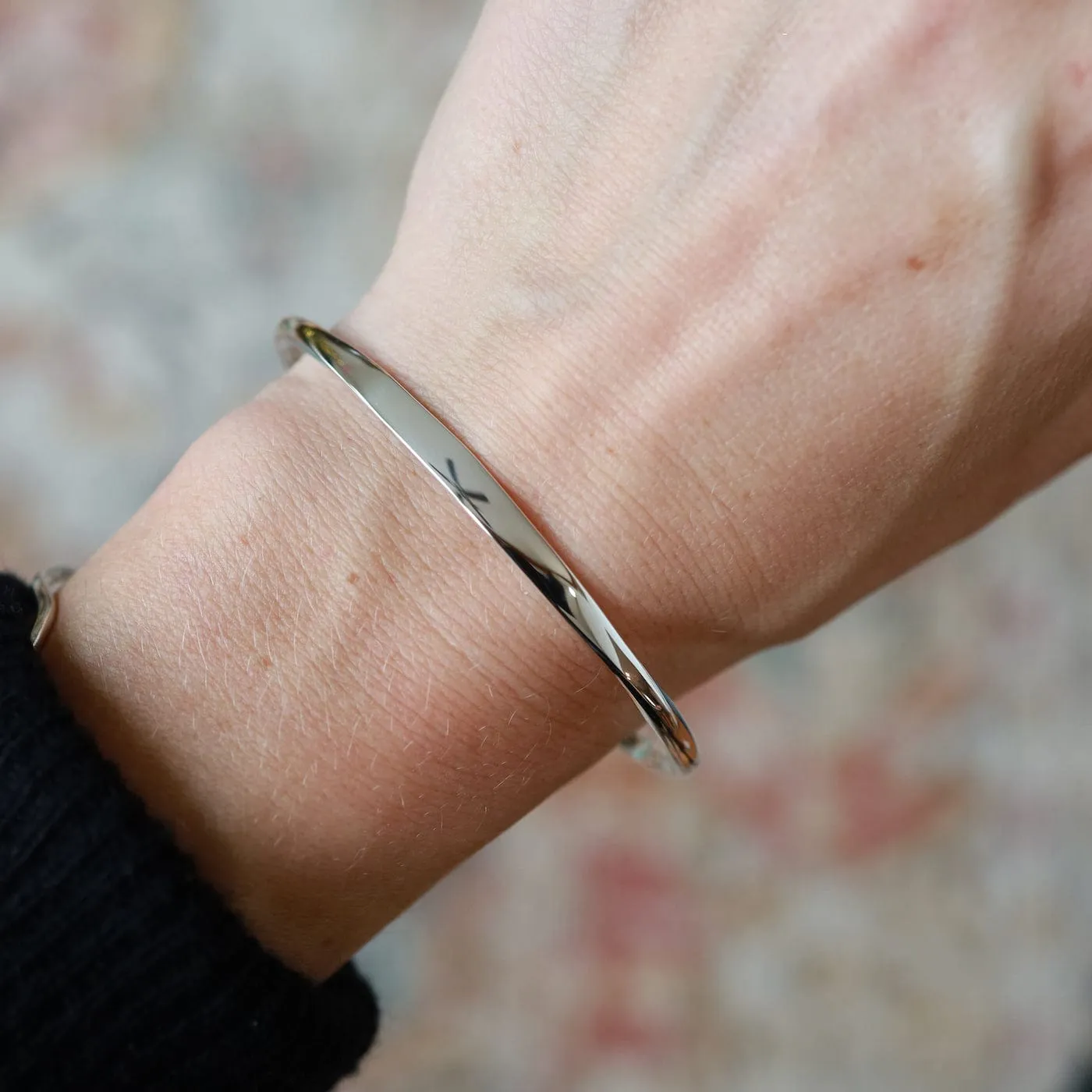 Sterling Silver Simple Line Cuff Bracelet