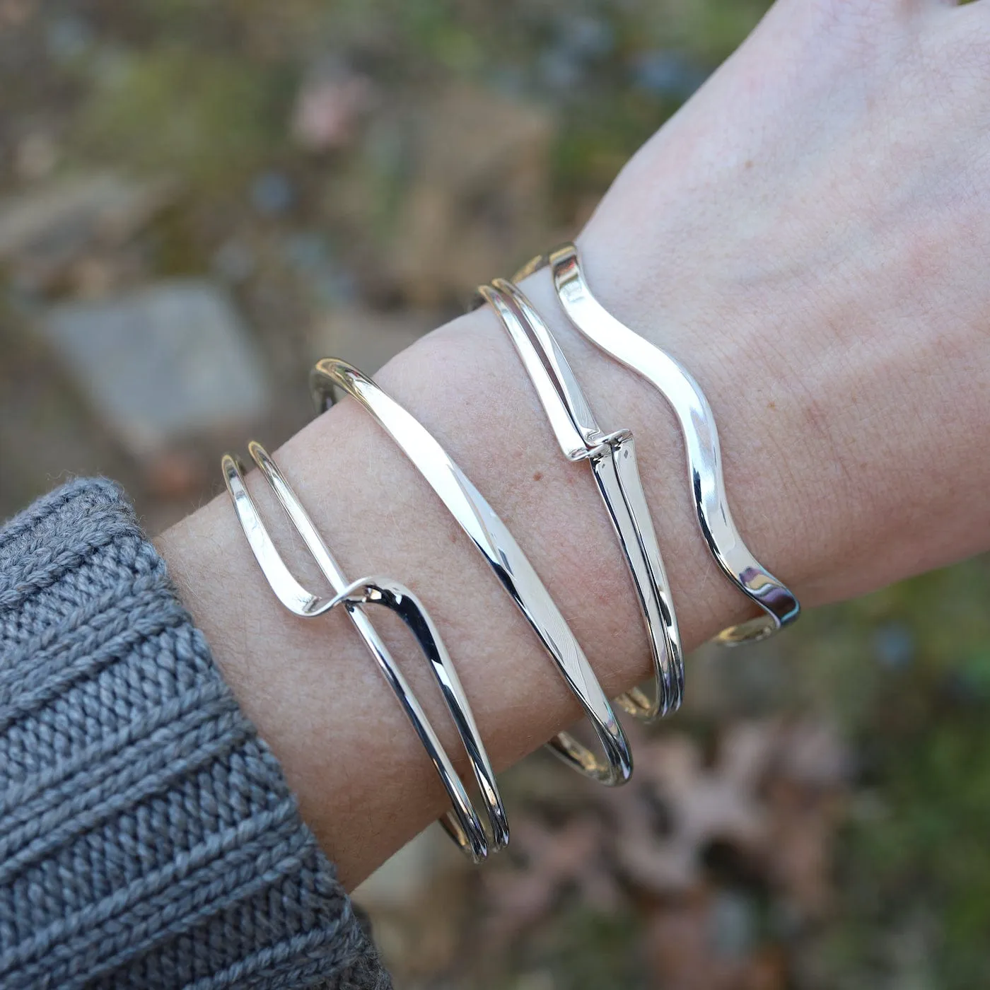 Sterling Silver Simple Line Cuff Bracelet