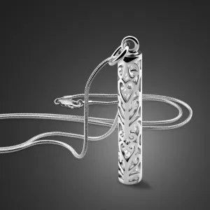 Sterling Silver Tubular Pendant Necklace For women & Men Simple Italy Chopin chain Jewelry