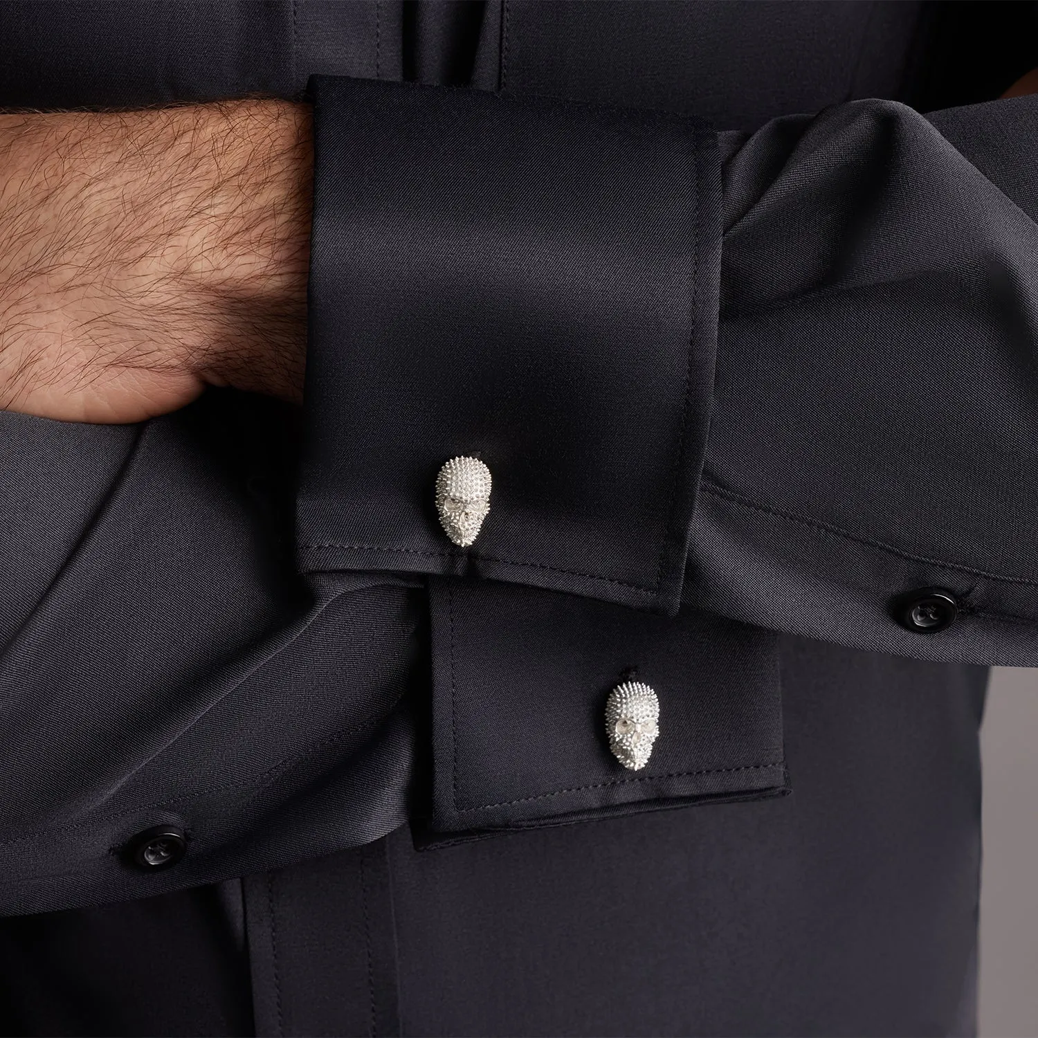 Studded Skulls Cufflinks & Studs Set