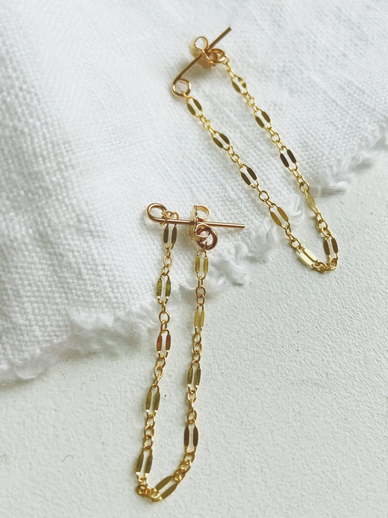 Sylvie Chain Studs, Gold Filled