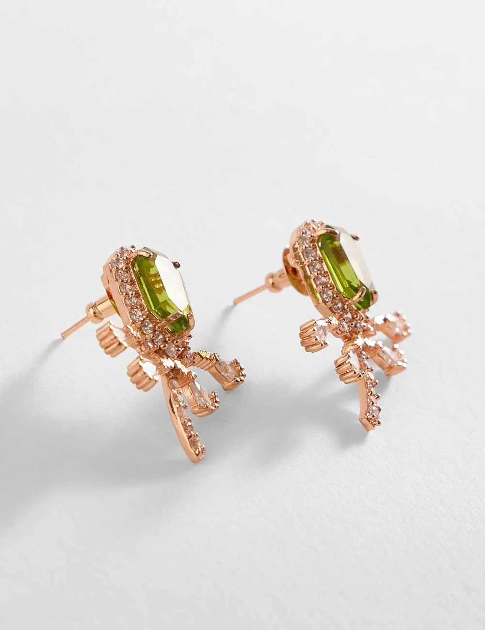 The Faena Mini Stud Earrings in Jade Green