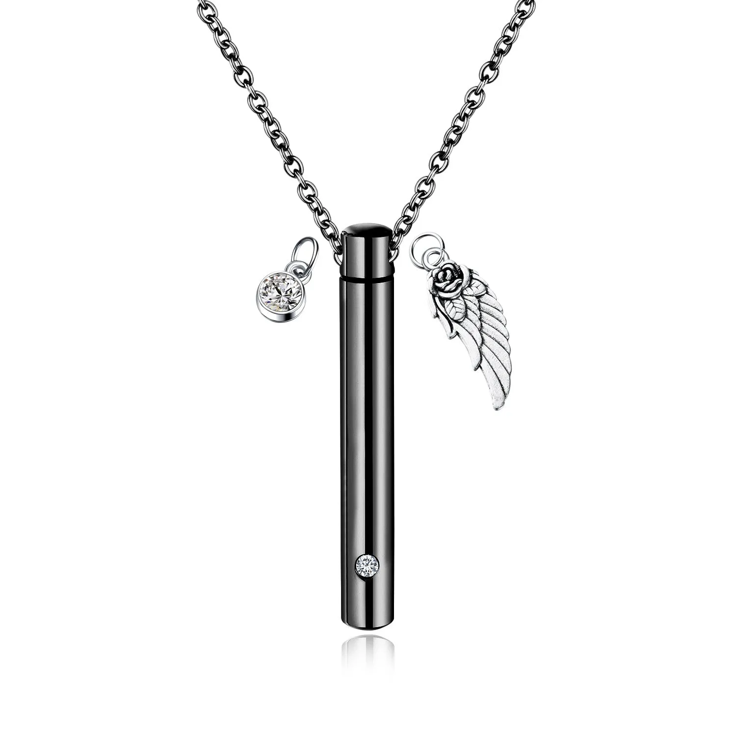 Titanium Steel Jewelry Urn Necklace In Memory of A Loved One Creative Openable Stainless Steel Perfume Bottle Pendant