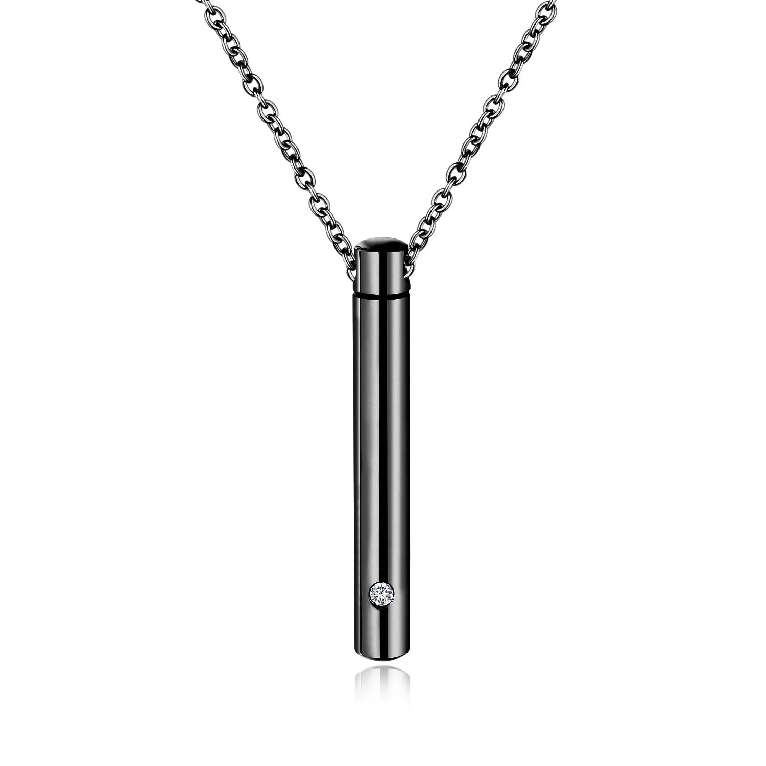 Titanium Steel Jewelry Urn Necklace In Memory of A Loved One Creative Openable Stainless Steel Perfume Bottle Pendant