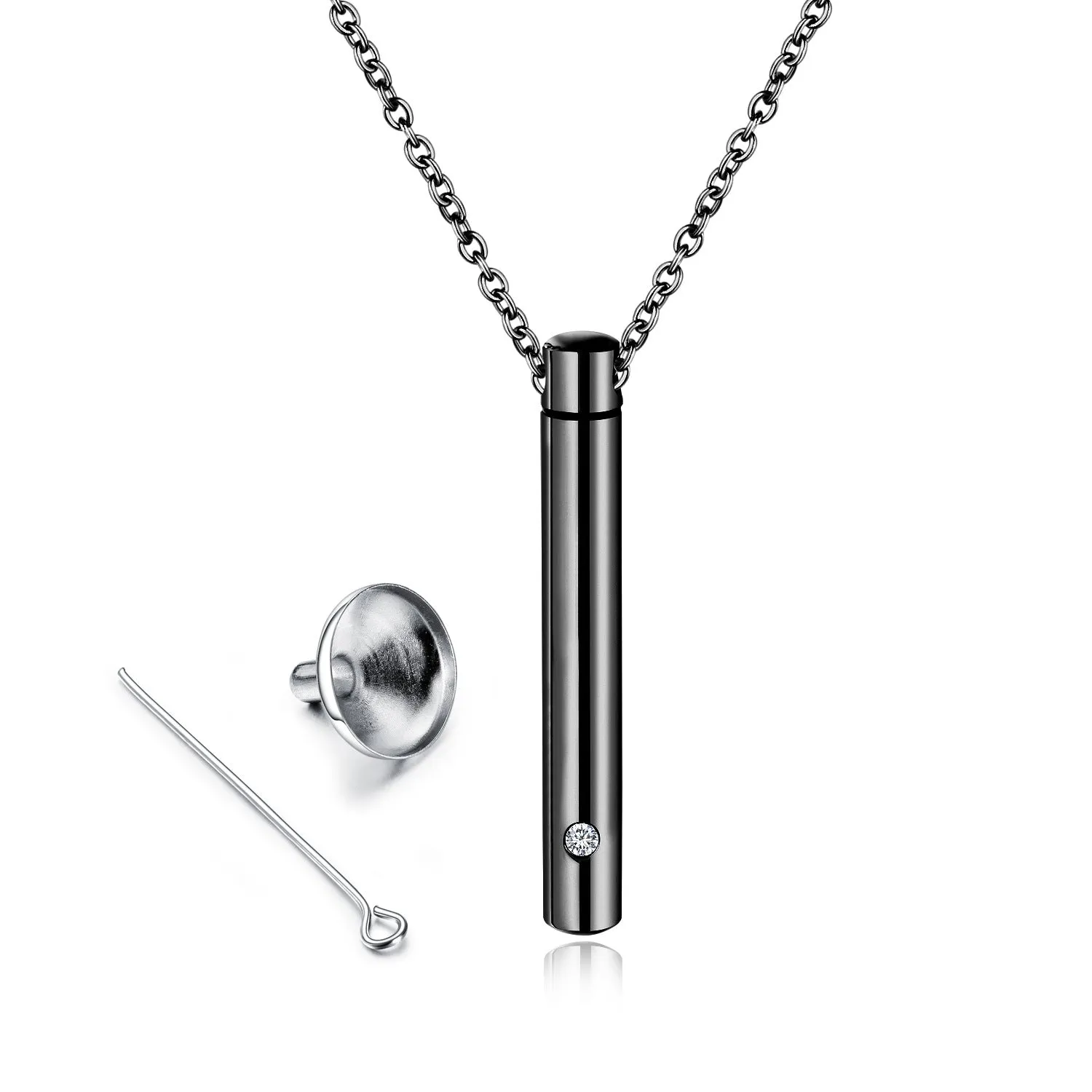 Titanium Steel Jewelry Urn Necklace In Memory of A Loved One Creative Openable Stainless Steel Perfume Bottle Pendant