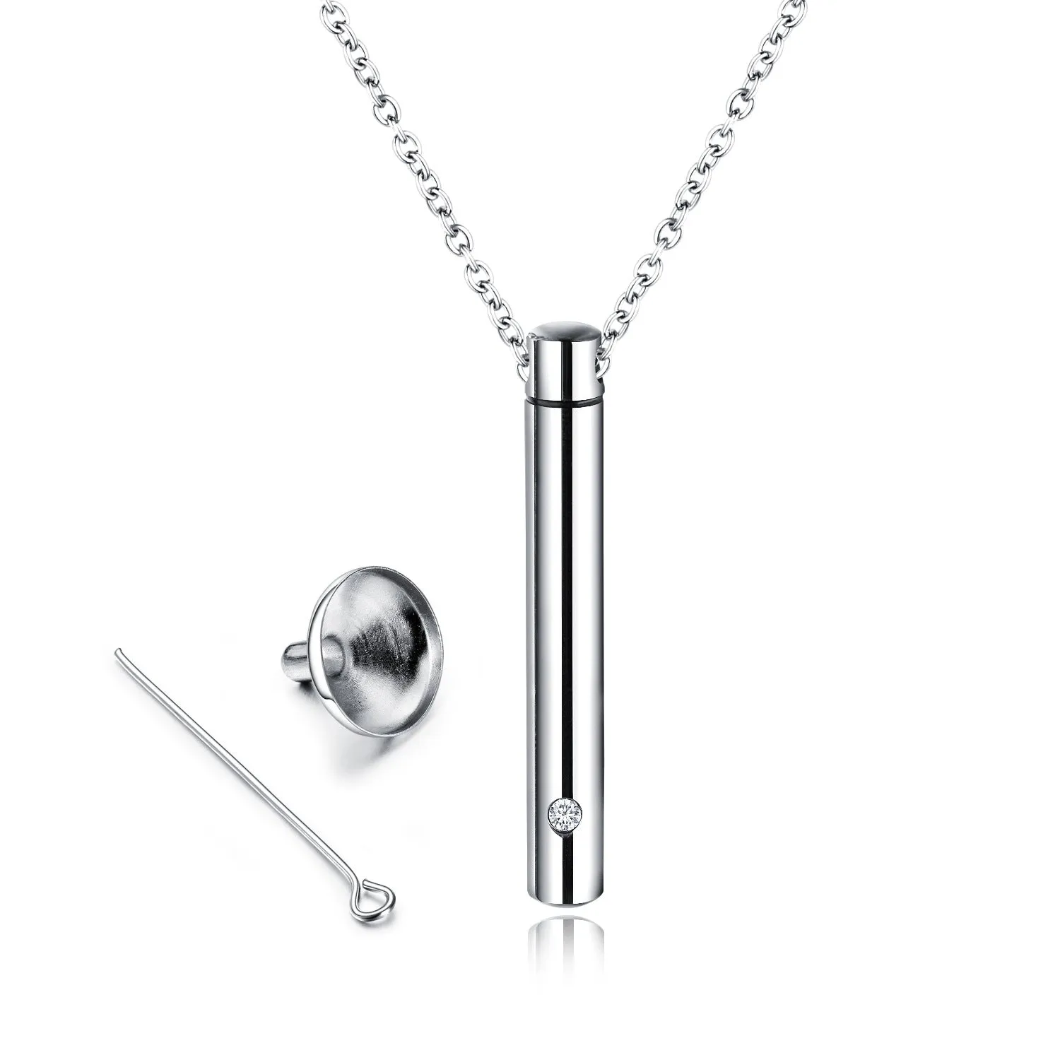 Titanium Steel Jewelry Urn Necklace In Memory of A Loved One Creative Openable Stainless Steel Perfume Bottle Pendant