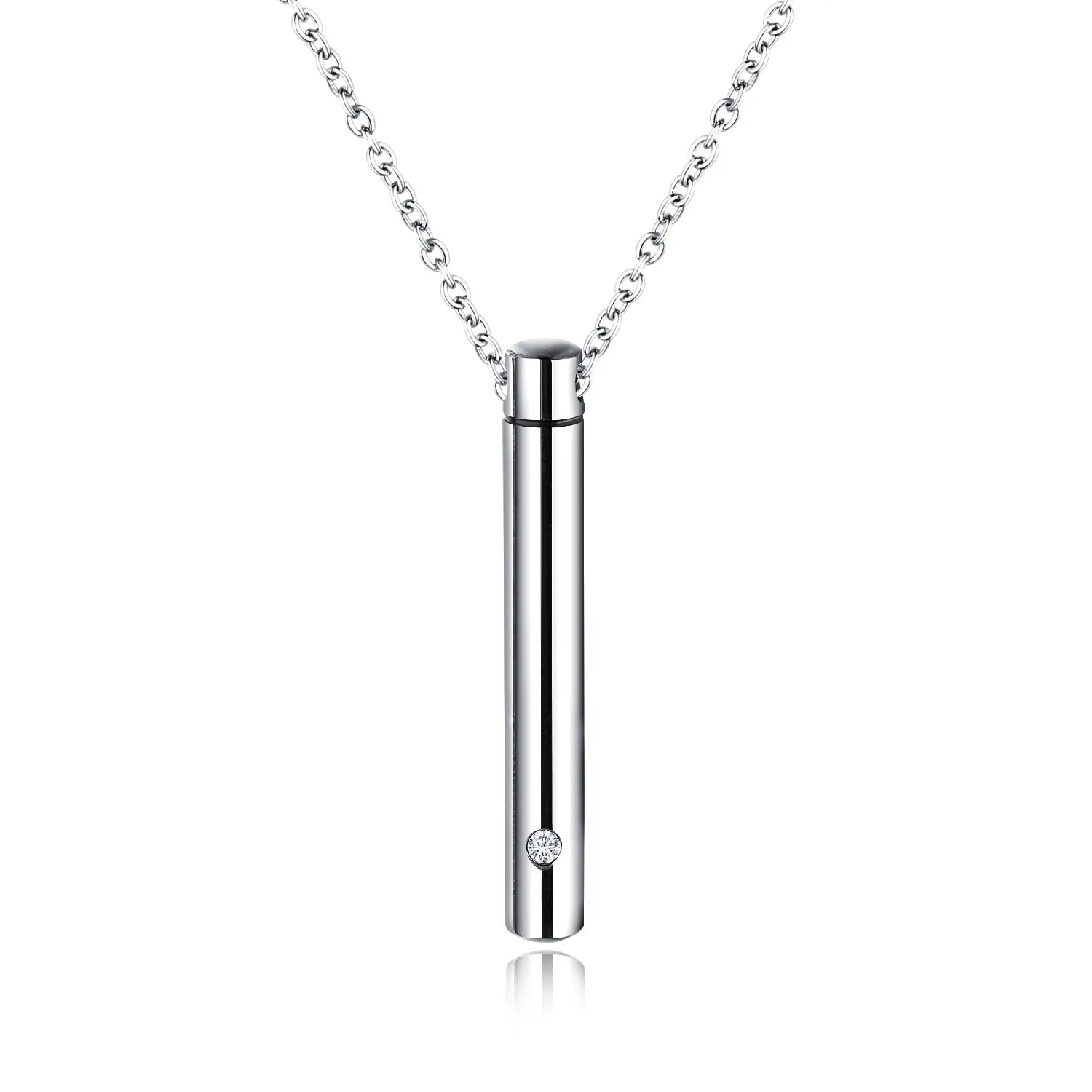 Titanium Steel Jewelry Urn Necklace In Memory of A Loved One Creative Openable Stainless Steel Perfume Bottle Pendant