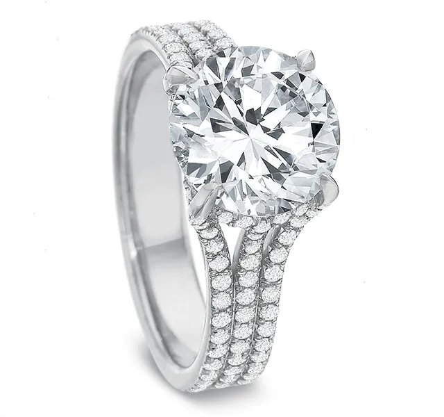 Triple Row Engagement Ring Setting