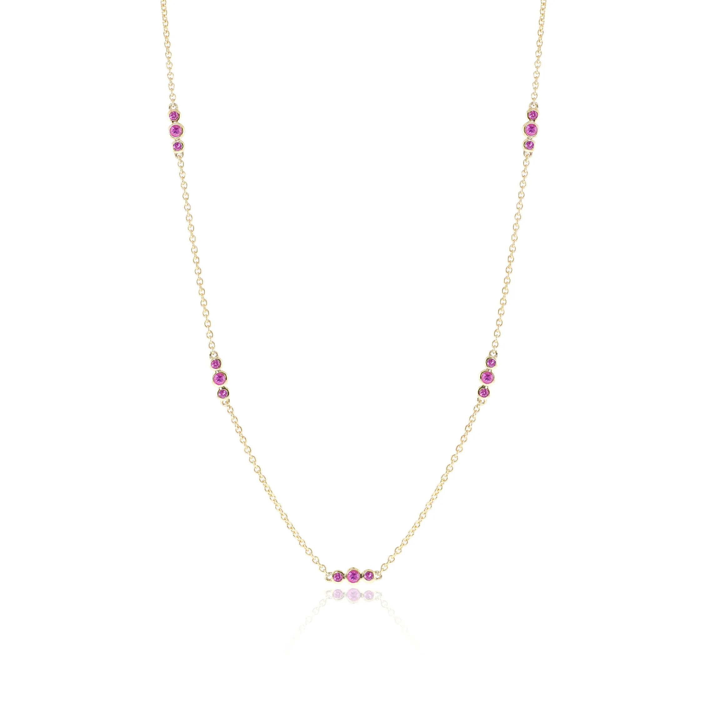 Triplets Necklace in Pink Sapphires