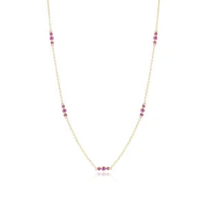 Triplets Necklace in Pink Sapphires