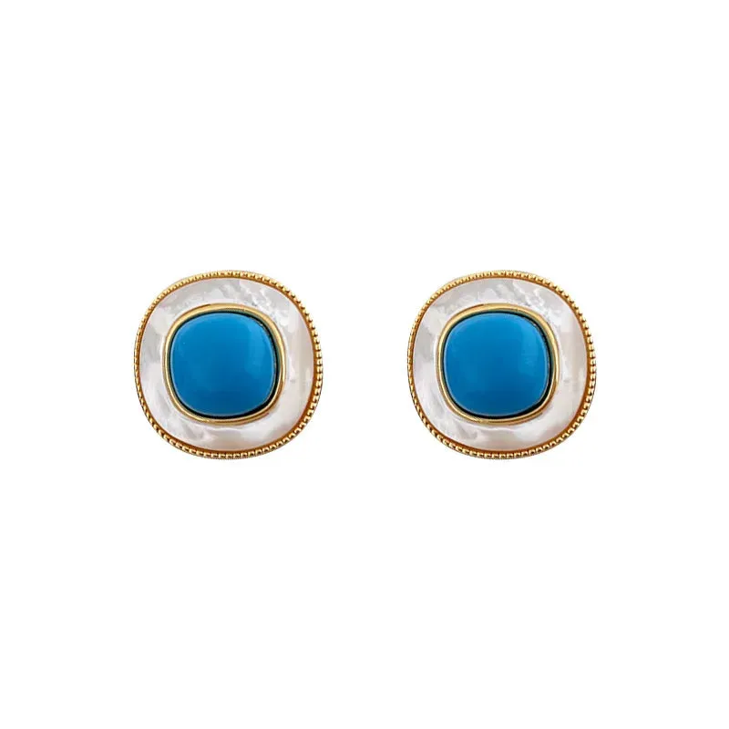 VAIGE Chic Dual-Hued Stud Earrings in Silver and Gold