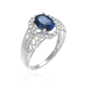 Vintage Inspired Blue Sapphire Ring