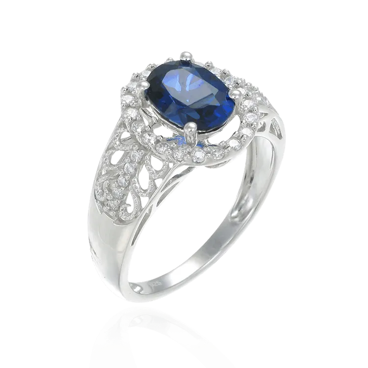 Vintage Inspired Blue Sapphire Ring