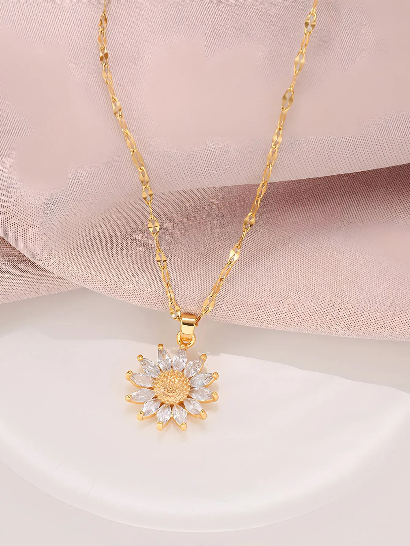 Vintage Sunflower Necklace Dainty Necklace Novelty Necklace Creative Necklace