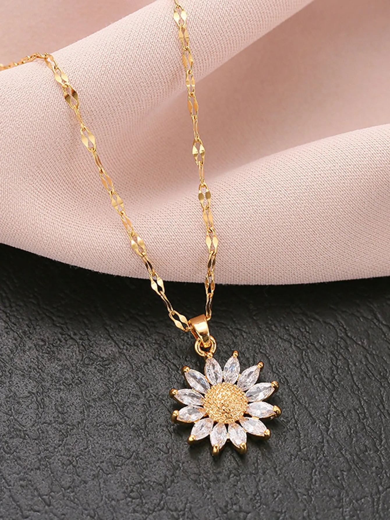 Vintage Sunflower Necklace Dainty Necklace Novelty Necklace Creative Necklace