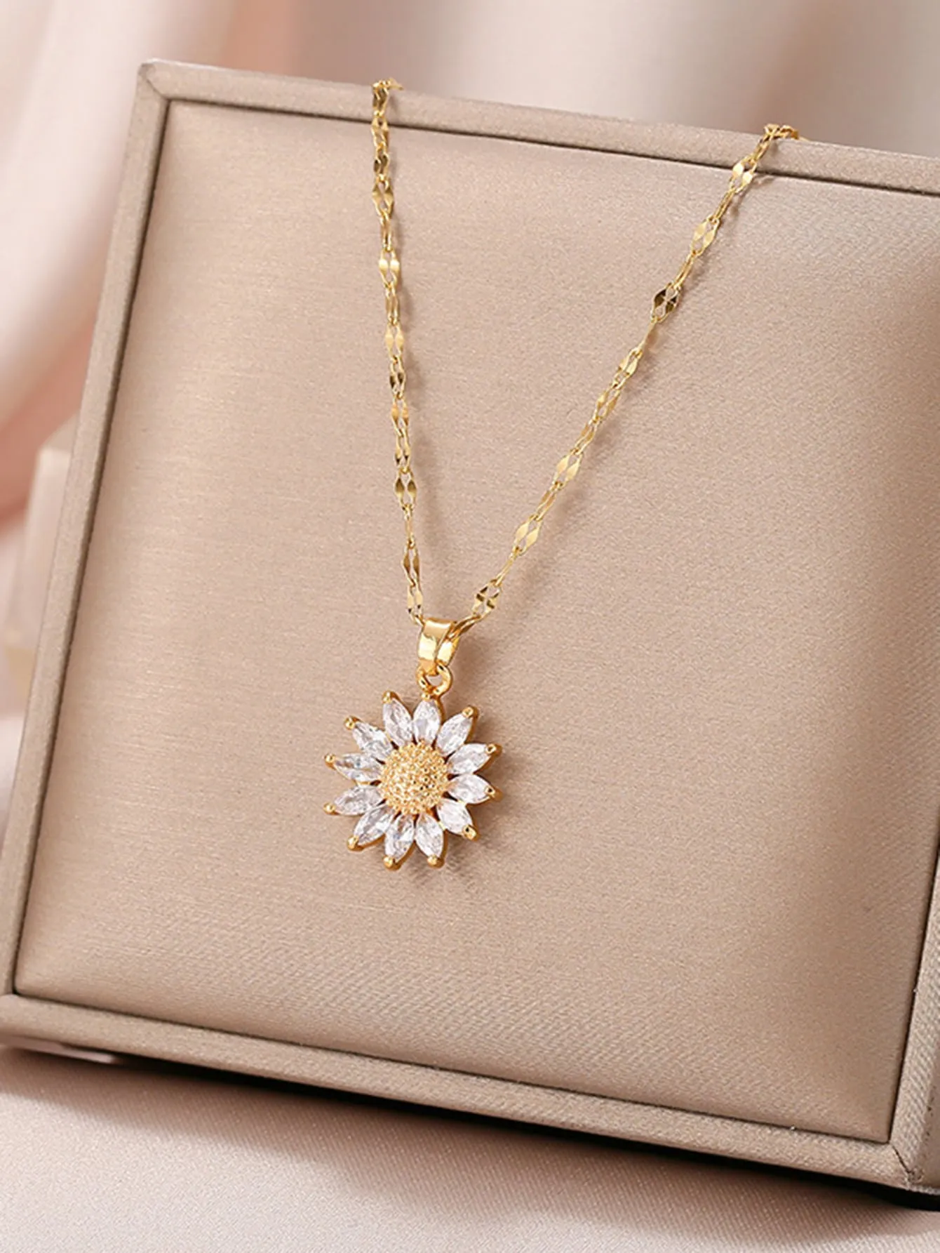 Vintage Sunflower Necklace Dainty Necklace Novelty Necklace Creative Necklace