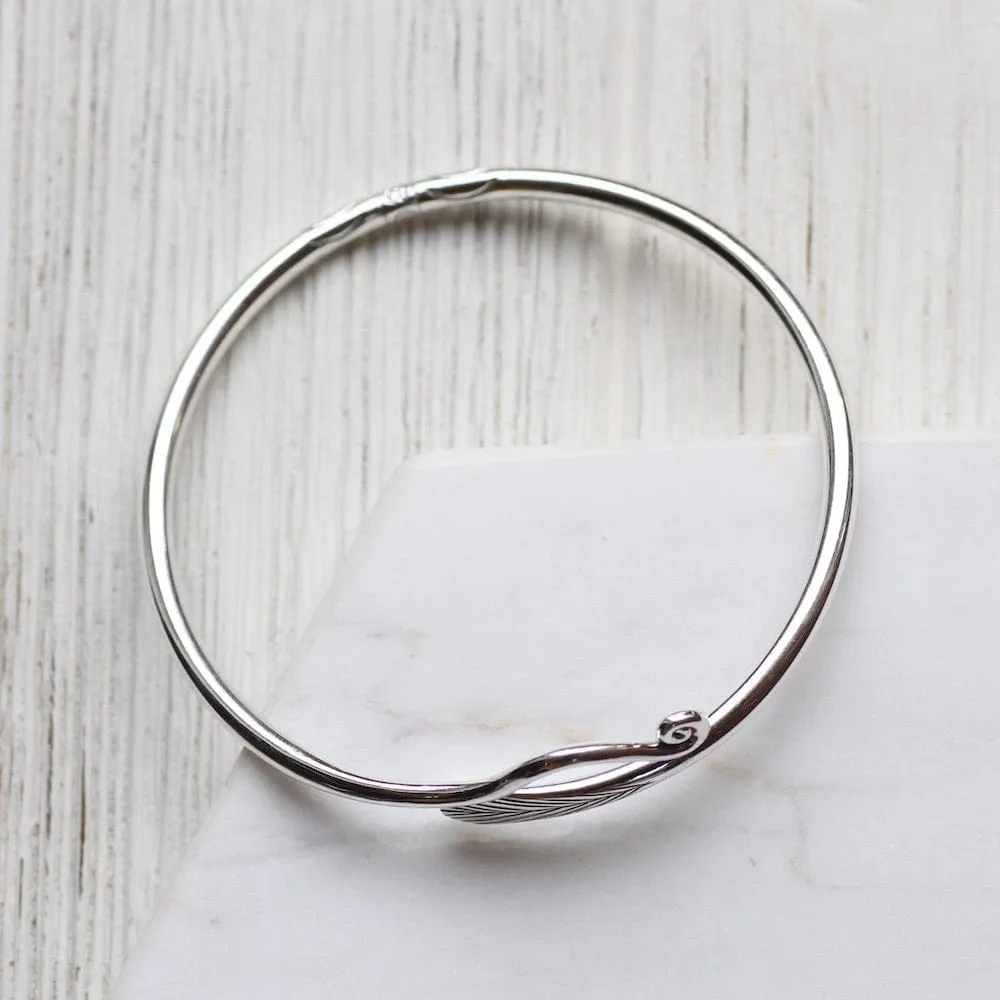 Wave with Coiled By-Pass Bangle