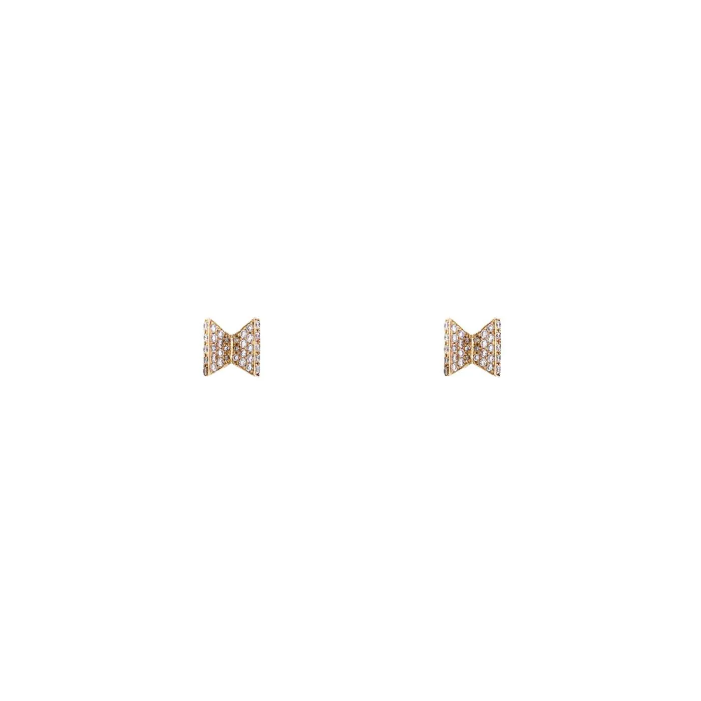 White Diamond Bowtie Stud Earrings