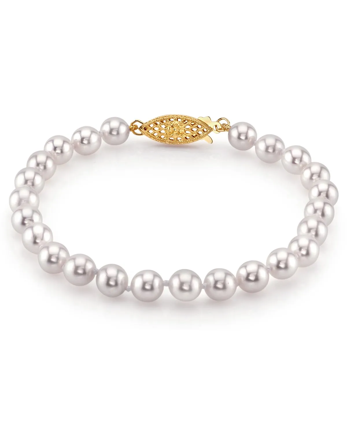 White Japanese Akoya Pearl Bracelet, 6.0-6.5mm