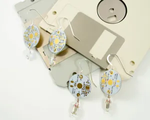 White PCB Earrings - Sterling Silver