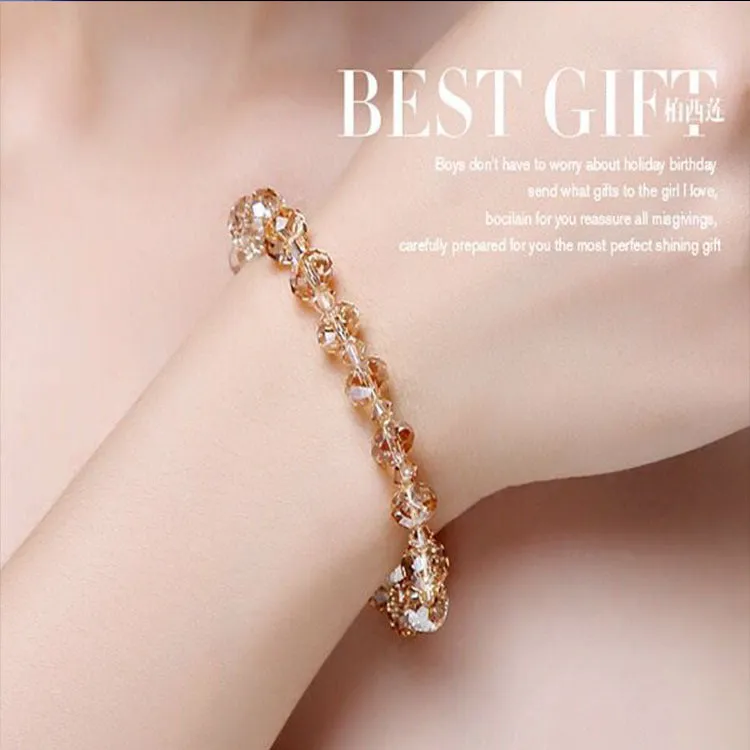 Women's Korean Simple Personalized Crystal Bracelet Elastic Bracelet