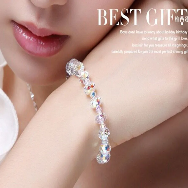 Women's Korean Simple Personalized Crystal Bracelet Elastic Bracelet