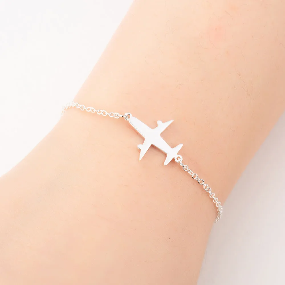 Women's Simple Fashion Accessories Stainless Steel Cartoon Aircraft Bracelet