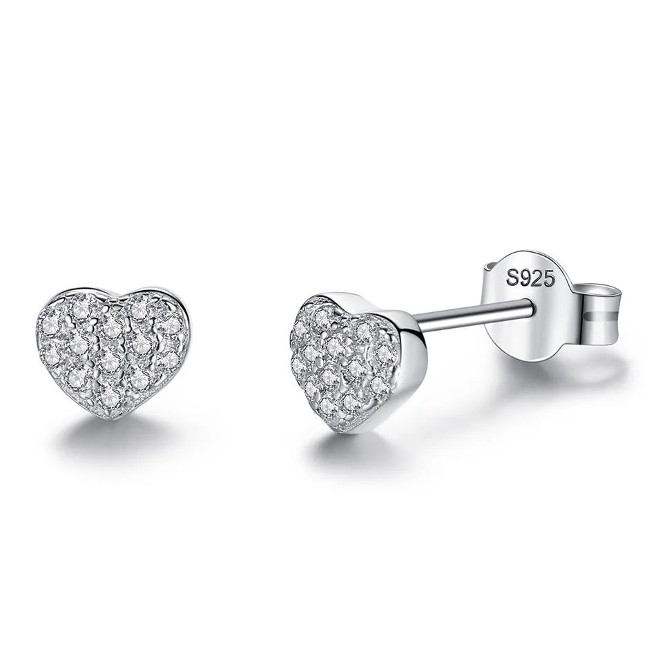 YE2178 925 Sterling Silver Forever Stud Earrings Follow Your Heart Stud Earrings