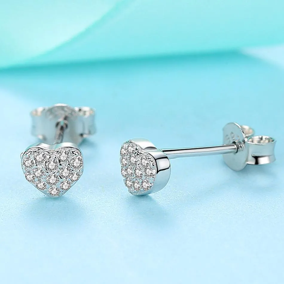 YE2178 925 Sterling Silver Forever Stud Earrings Follow Your Heart Stud Earrings